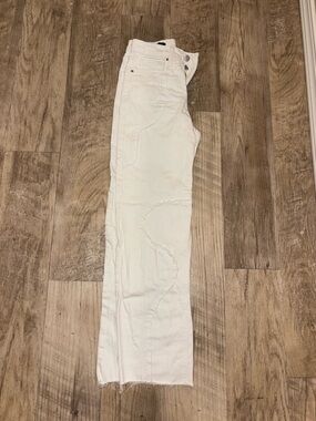 wild fable White Straight-Leg Jeans with Curved Stitch Detail